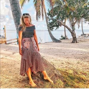 Anthropology Off Shoulder Striped Top